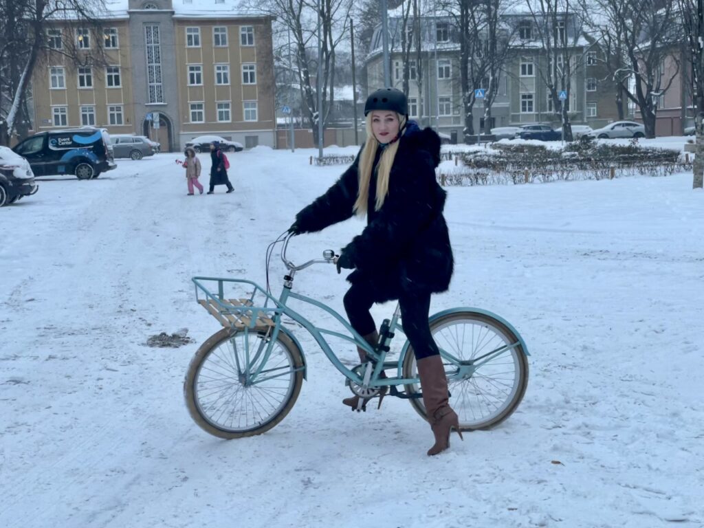 In winter I ride my bike… out!