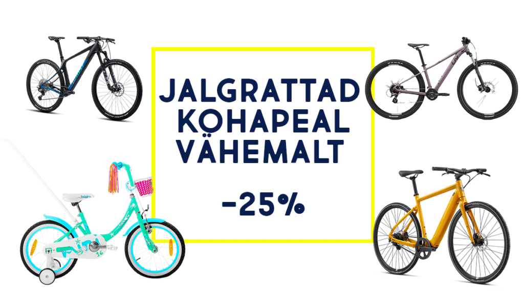 Saalitühjendus Velomarketis, jalgrattad -25 kuni -44%